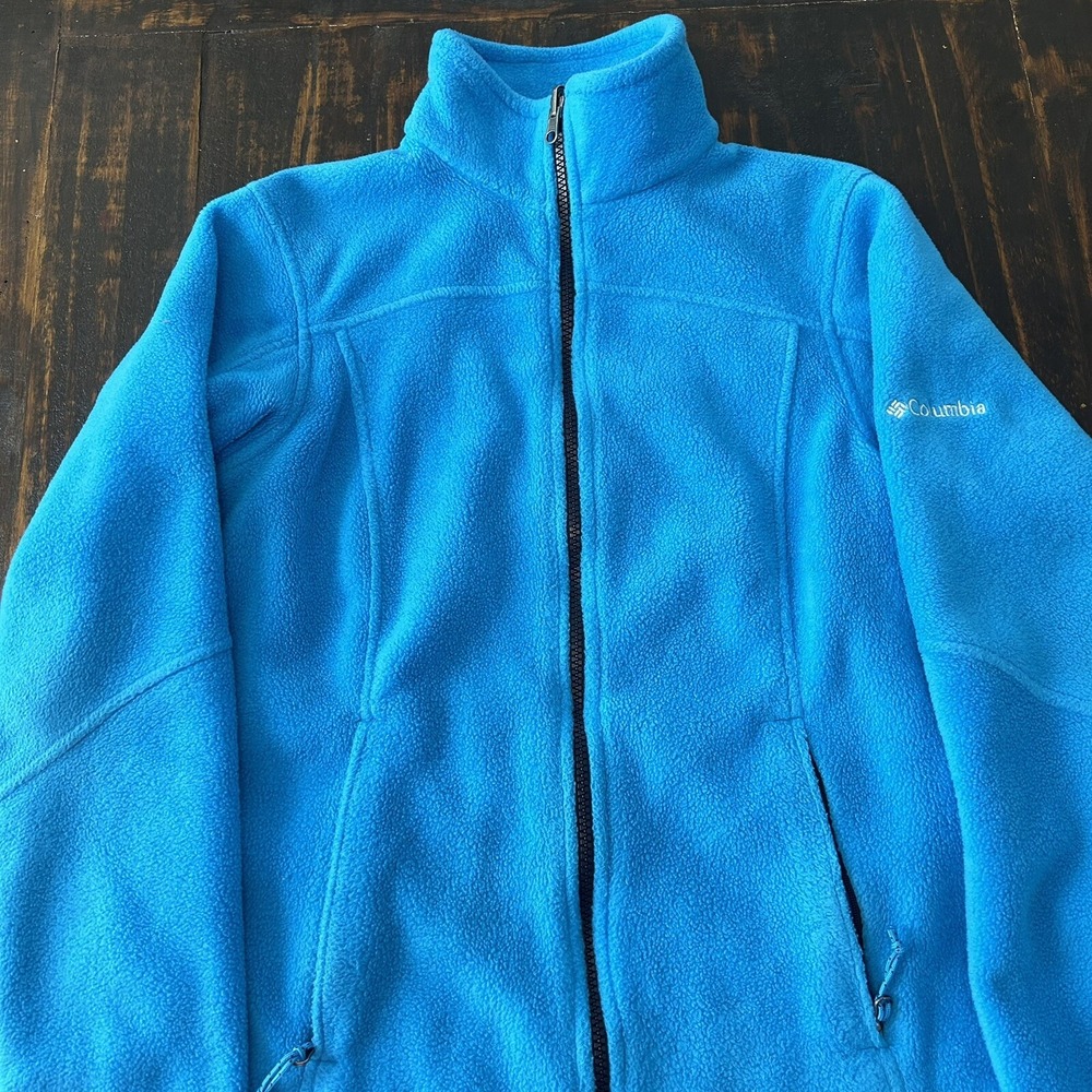 Columbia Interchange Fleece Jacket Women Small Blue Full Zip Pockets